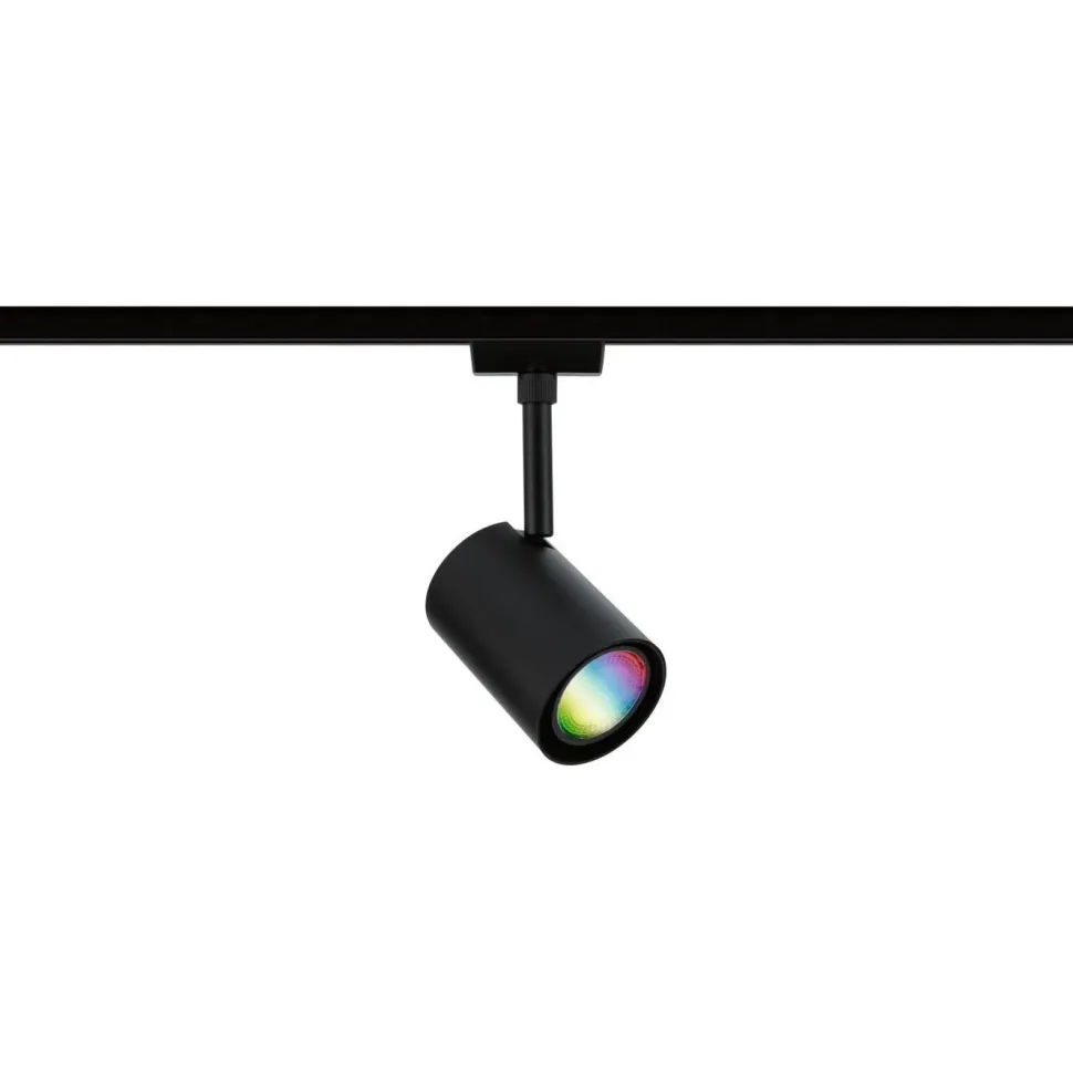 LED-kiskospotti Paulmann URail Smart Home Zigbee 3.0 Luxe GU10 350lm 4.8W RGBW+ himmennettävä mattamusta
