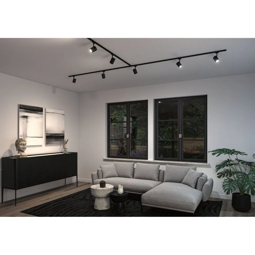 LED-kiskospotti Paulmann URail Smart Home Zigbee 3.0 Luxe GU10 350lm 4.8W RGBW+ himmennettävä mattamusta
