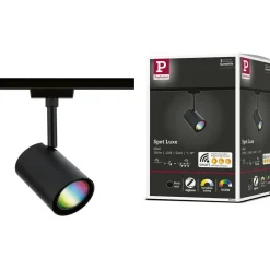LED-kiskospotti Paulmann URail Smart Home Zigbee 3.0 Luxe GU10 350lm 4.8W RGBW+ himmennettävä mattamusta