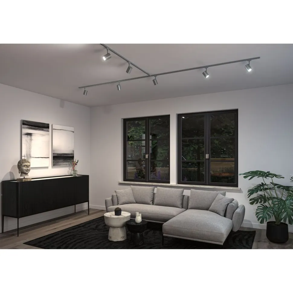 LED-kiskospotti Paulmann URail Smart Home Zigbee 3.0 Luxe GU10 350lm 4.8W RGBW+ himmennettävä mattamusta