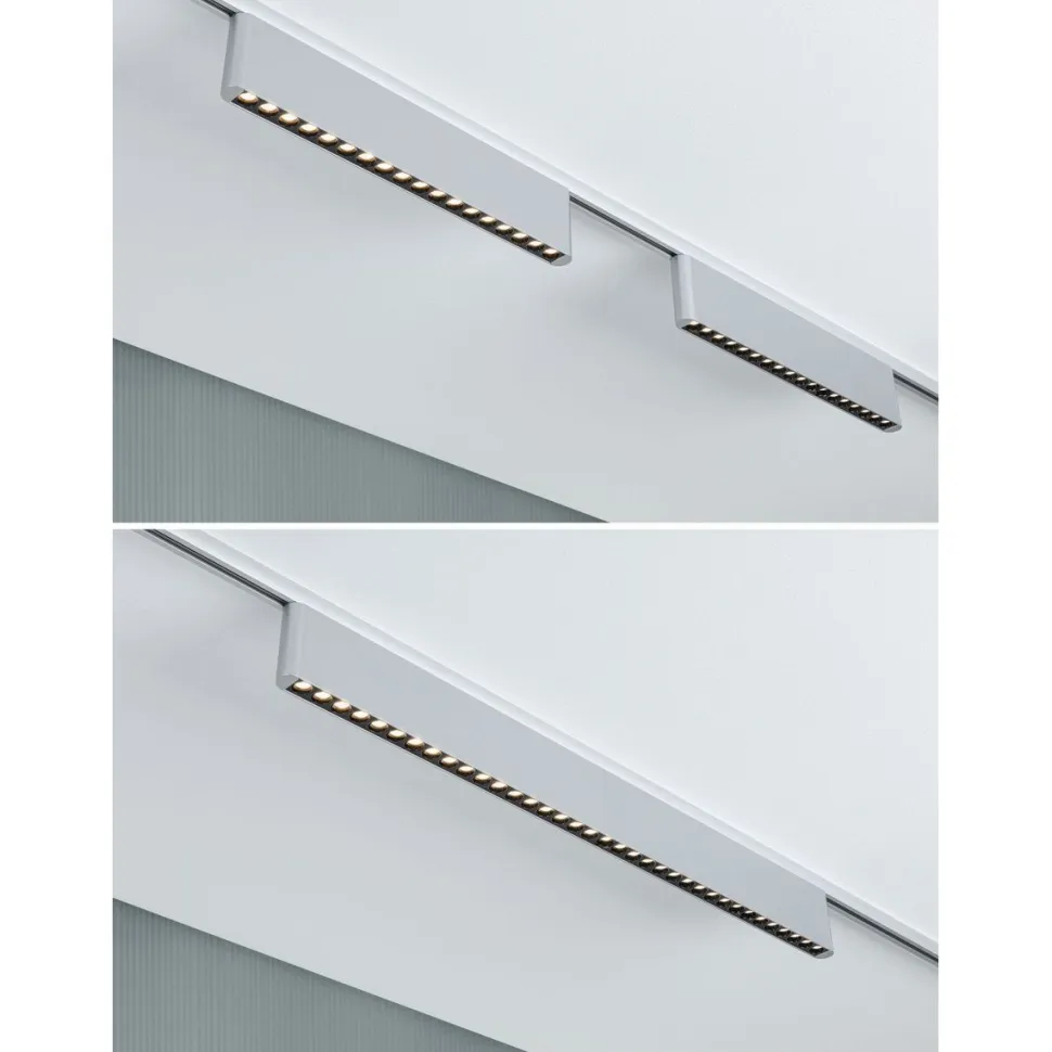 LED-kiskovalaisin Paulmann URail 3-Step-Dim Zelos, 37.2cm, 1050lm, 10W, 3000K, himmennettävä, 230V, mattakromi