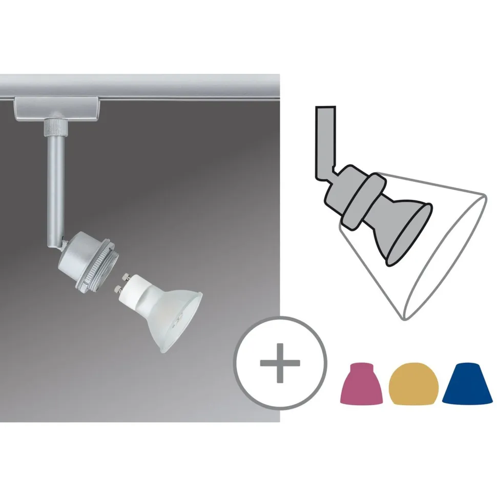 LED-kiskovalaisin URail DecoSystems Ø 51x125 mm mattakromi