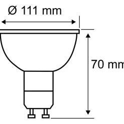 LED-kohdelamppu Paulmann Reflector, QPAR111, GU10, 425lm, 6.5W, 2700K, himmennettävä, hopea