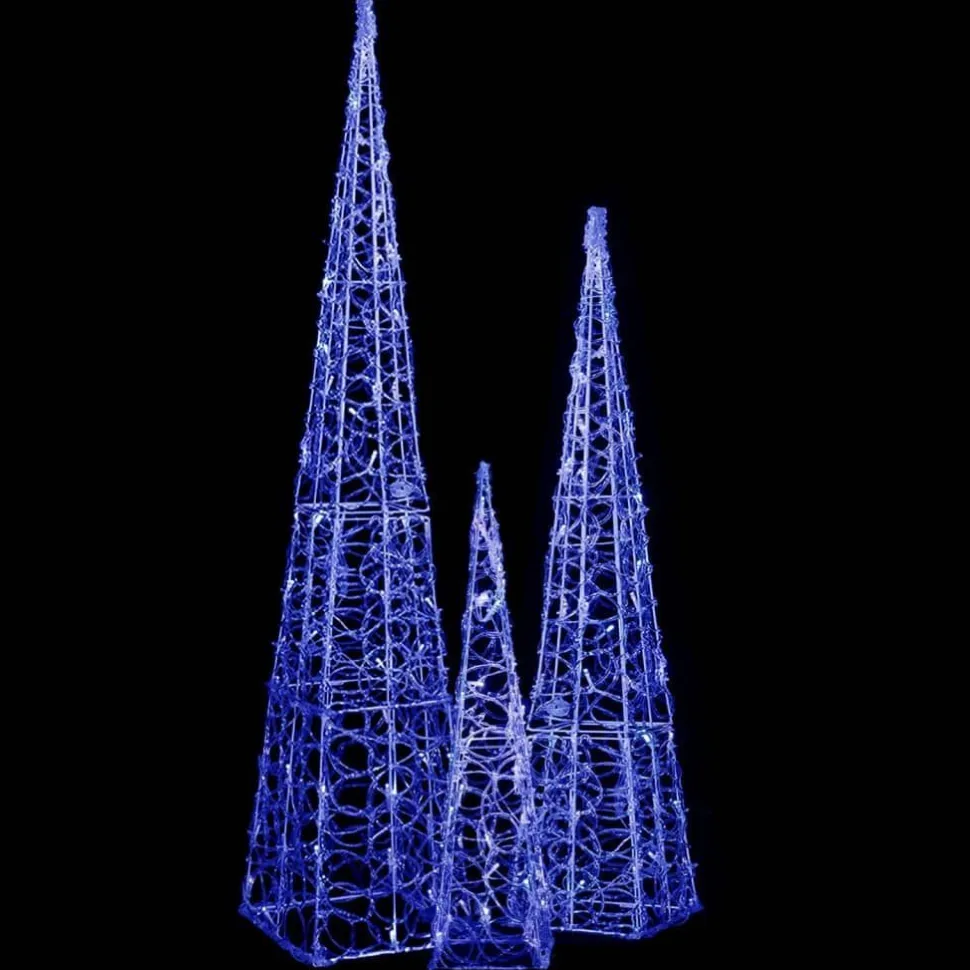 LED-koristevalokartiosarja sininen akryyli 60/90/120 cm