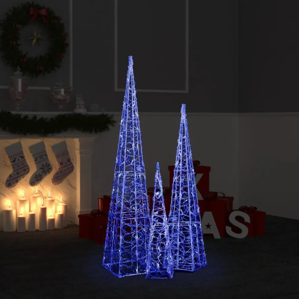 LED-koristevalokartiosarja sininen akryyli 60/90/120 cm