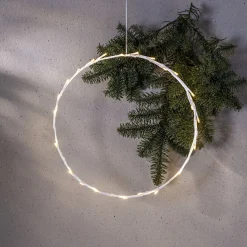 LED-kranssi Star Trading Crispy, 35cm, valkoinen