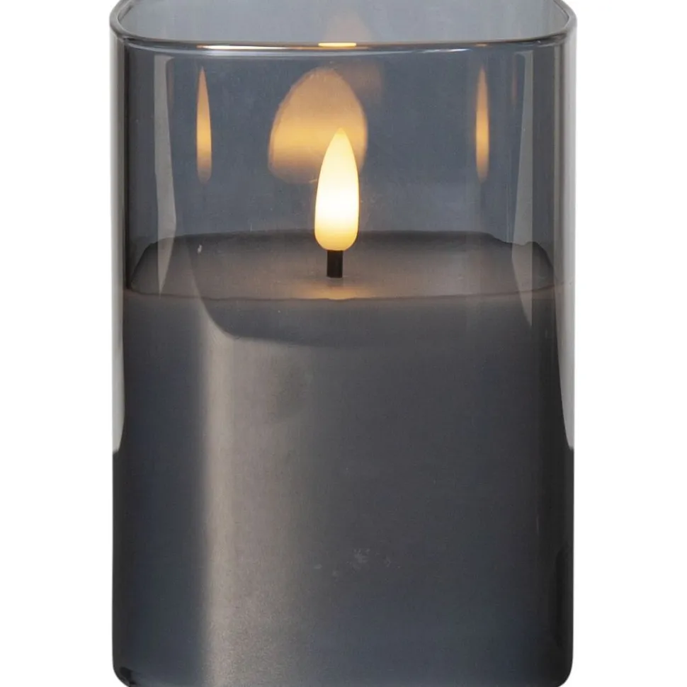 LED-kynttilä Star Trading Flamme, 12.5cm, savunharmaa