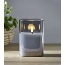 LED-kynttilä Star Trading Flamme, 12.5cm, savunharmaa