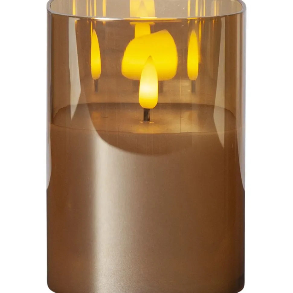 LED-kynttilä Star Trading Flamme, 12.5cm, savunharmaa