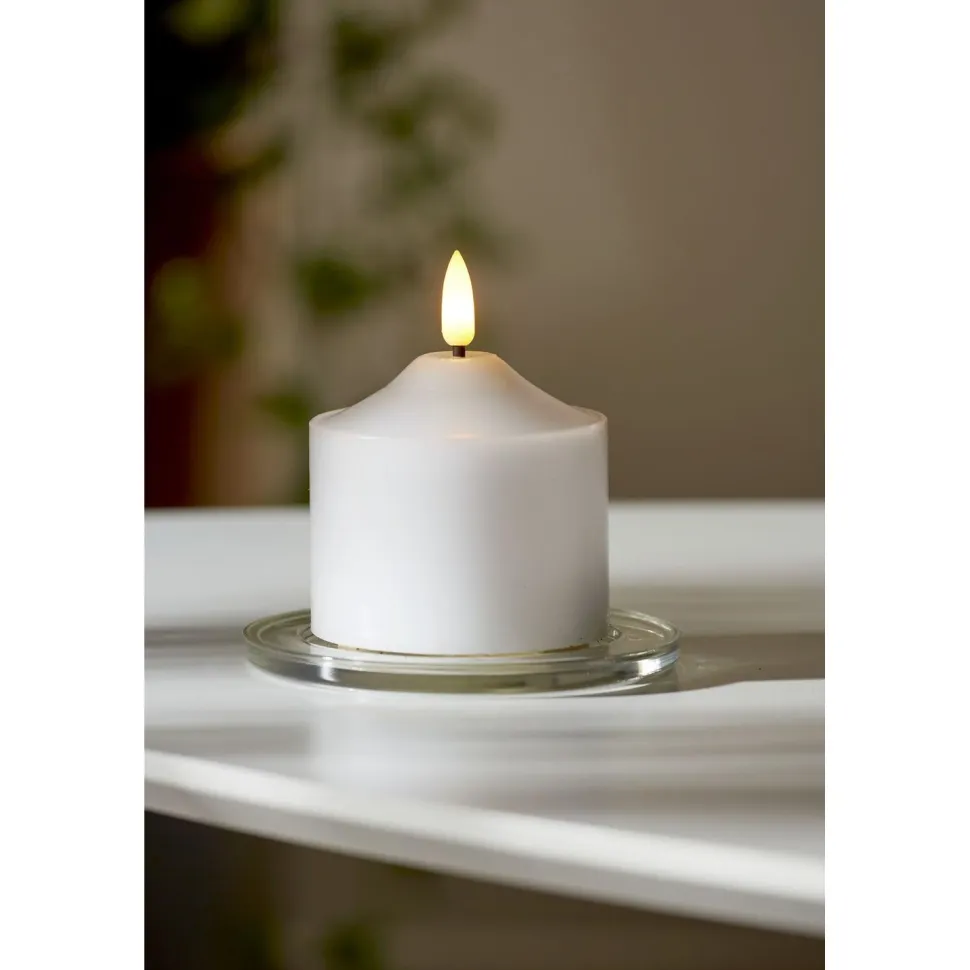 LED-kynttilä Star Trading Flamme, 9.5cm, valkoinen