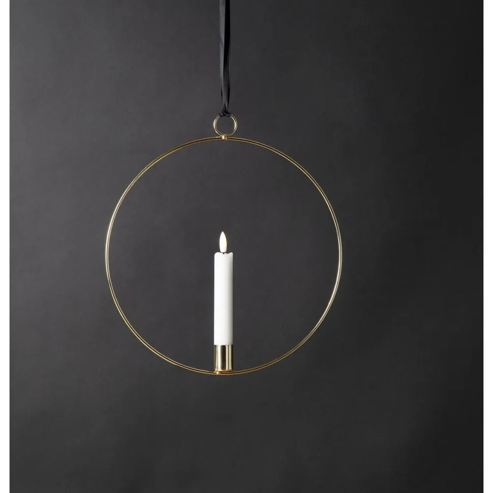 LED-kynttilä Star Trading Flamme Ring, 28.5x2.5x30cm, musta/valkoinen