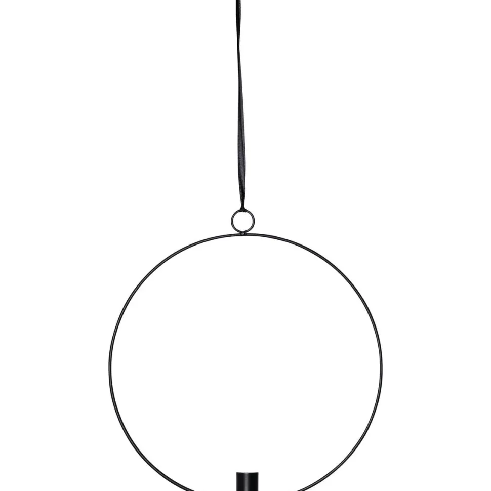 LED-kynttilä Star Trading Flamme Ring, 28.5x2.5x30cm, musta/valkoinen