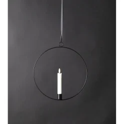 LED-kynttilä Star Trading Flamme Ring, 28.5x2.5x30cm, musta/valkoinen