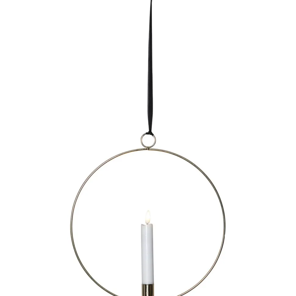 LED-kynttilä Star Trading Flamme Ring, 28.5x2.5x30cm, musta/valkoinen