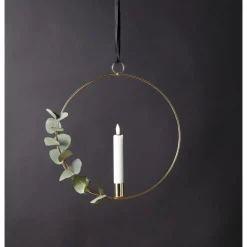 LED-kynttilä Star Trading Flamme Ring, 28.5x2.5x30cm, musta/valkoinen