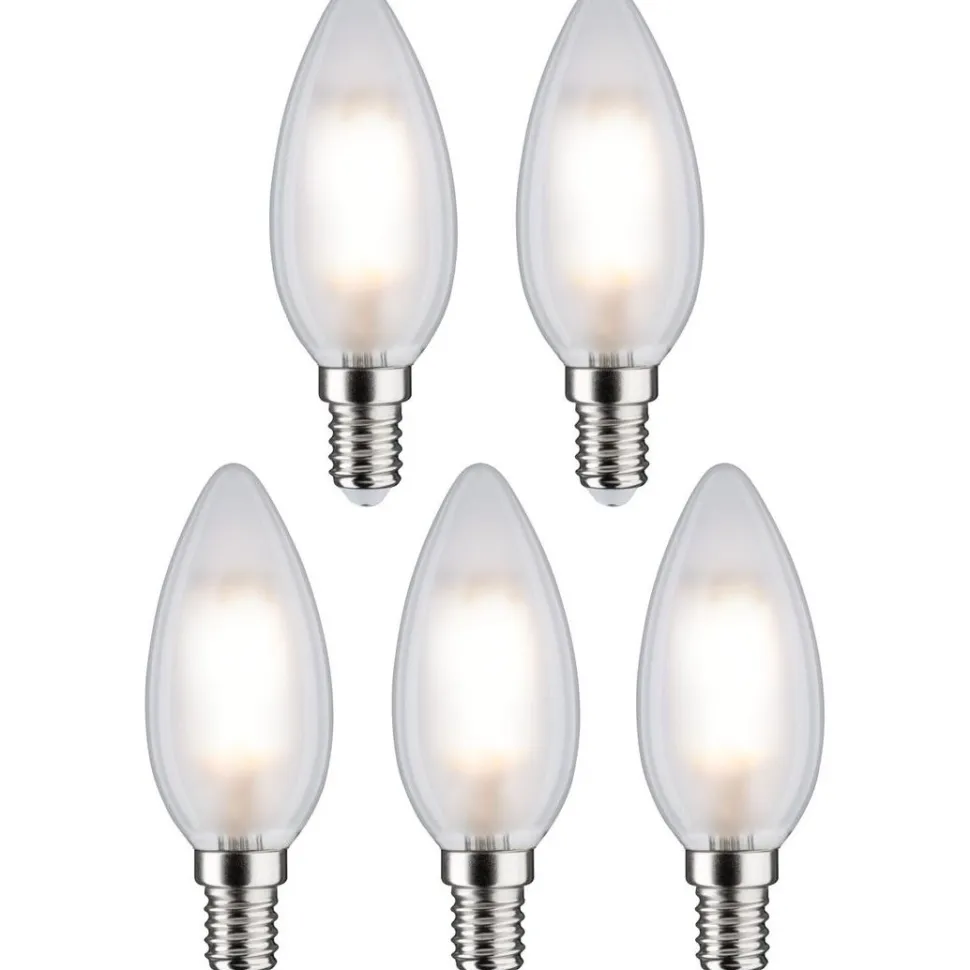 LED-kynttilälamppu Paulmann Candle, E14, 470lm, 4.8W, 4000K, matta, 5kpl