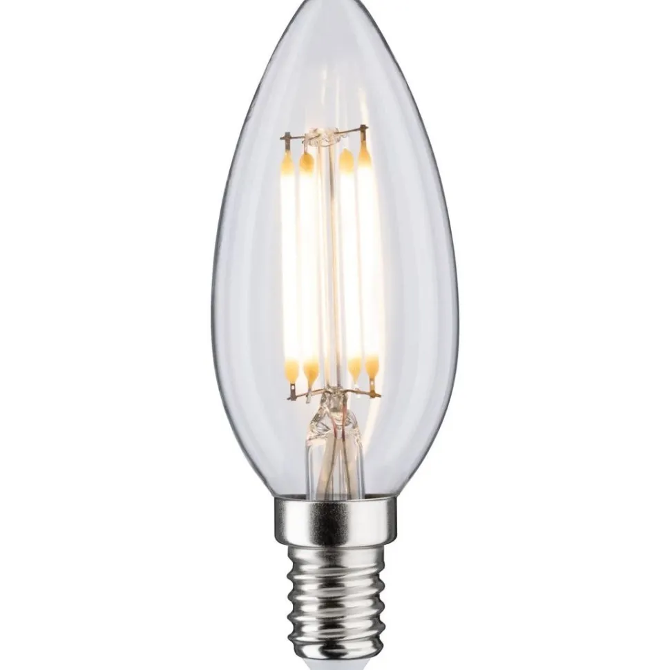 LED-kynttilälamppu Paulmann Candle, E14, 470lm, 4.5W, 2700K, filamentti, kirkas