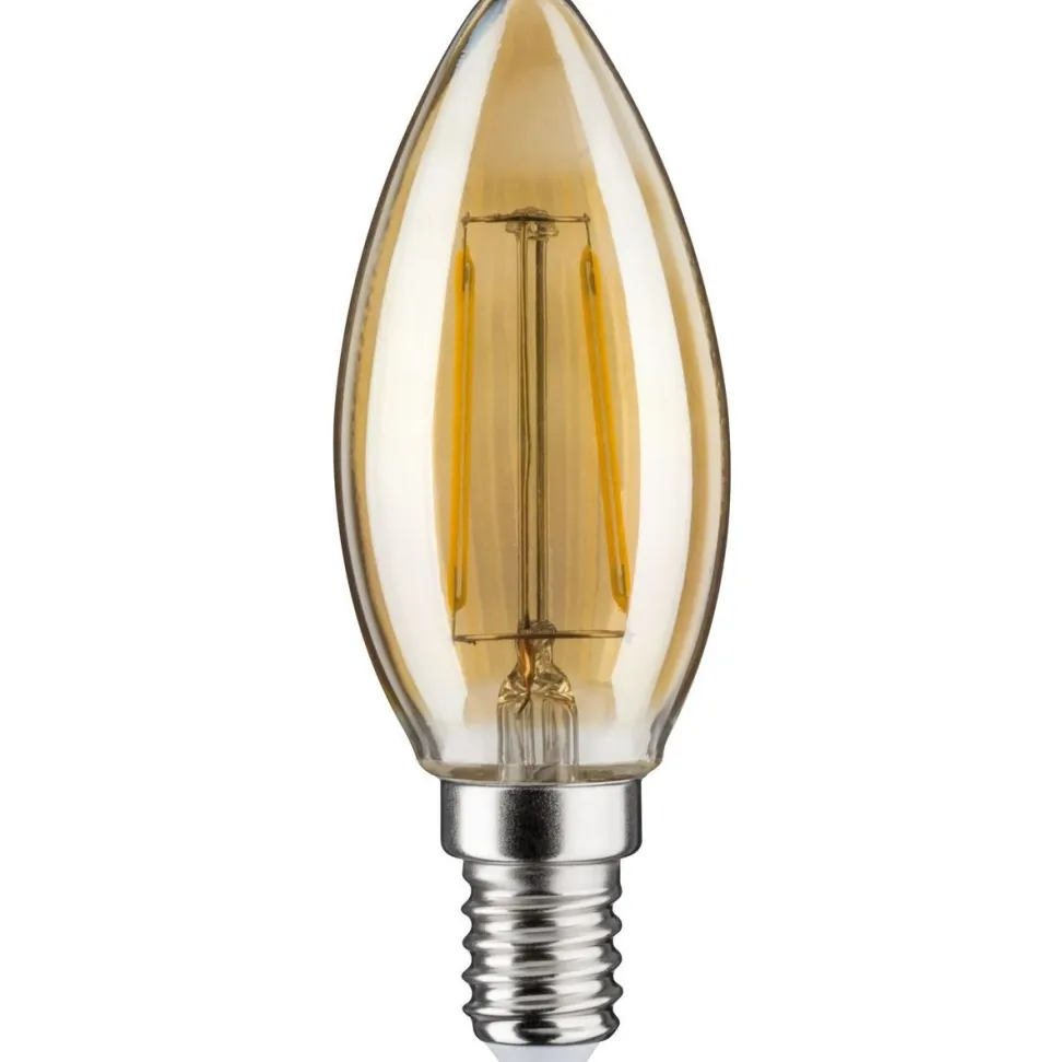 LED-kynttilälamppu Paulmann Candle, E14, 160lm, 2W, 1700K, filamentti, kulta
