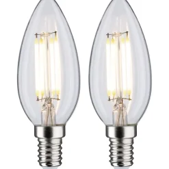 LED-kynttilälamppu Paulmann Candle, E14, 470lm, 4.8W, 4000K, filamentti, matta, 2kpl