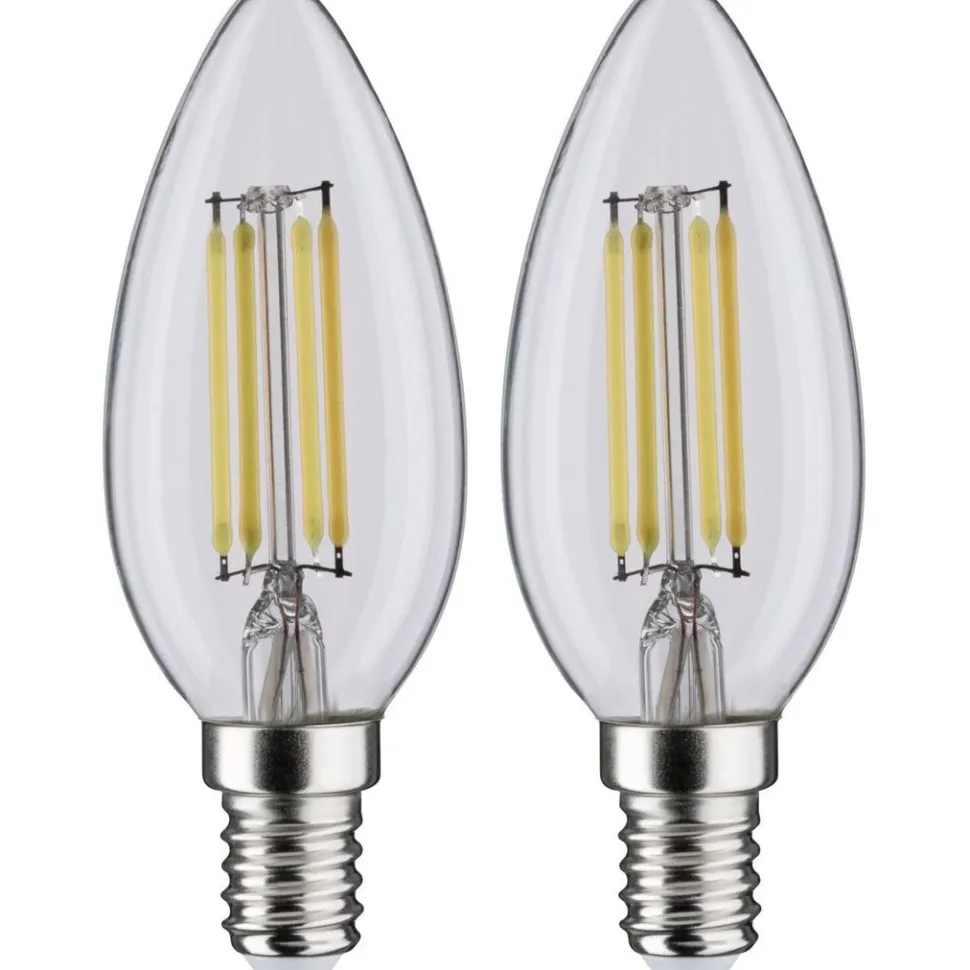 LED-kynttilälamppu Paulmann Candle, E14, 470lm, 4.8W, 4000K, filamentti, matta, 2kpl