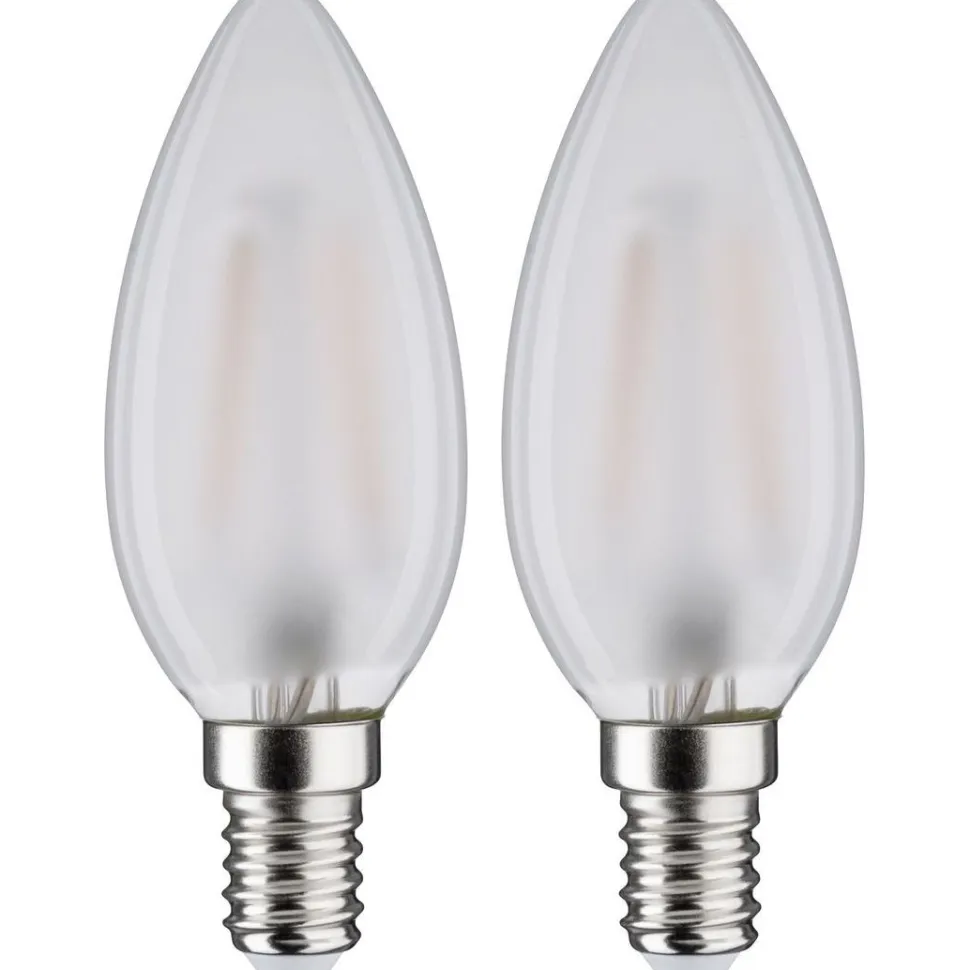 LED-kynttilälamppu Paulmann Candle, E14, 250lm, 3W, 2700K, filamentti, matta, 2kpl