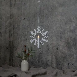 LED-kynttilä Star Trading Flamme Snow, 24x3x29cm, valkoinen