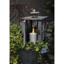 LED-kynttilä Star Trading Paula, hämäräsensorilla, 11.5cm, beige