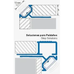 LED-laattalista/ulkokulma Euroshrink 300A, 45°, alumiini, 12mm x 2.5m, mattahopea