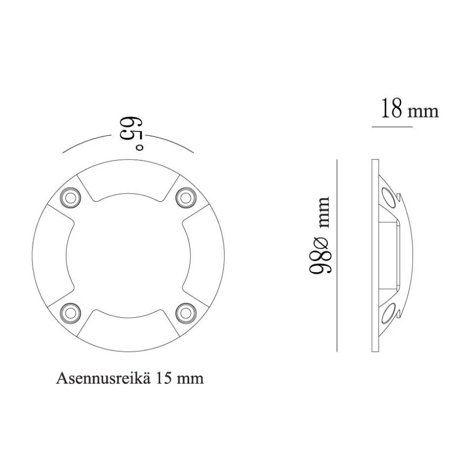 LED-laiturivalaisin FTLIGHT Marina IV 1,5W 24V 3000K IP67 musta alumiini