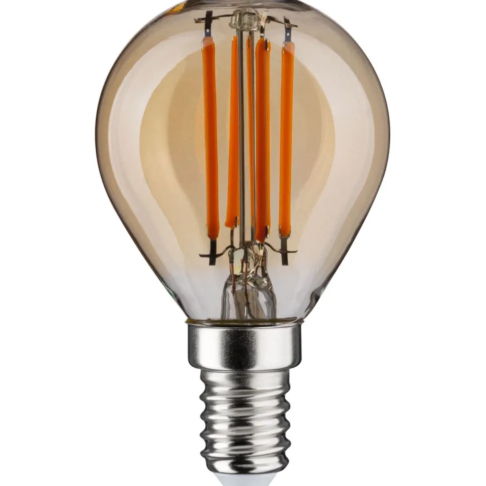 LED-lamppu Paulmann 1879 Filament Drop E14 450lm 4.9W 1800K 3-Step-Dim himmennettävä kulta