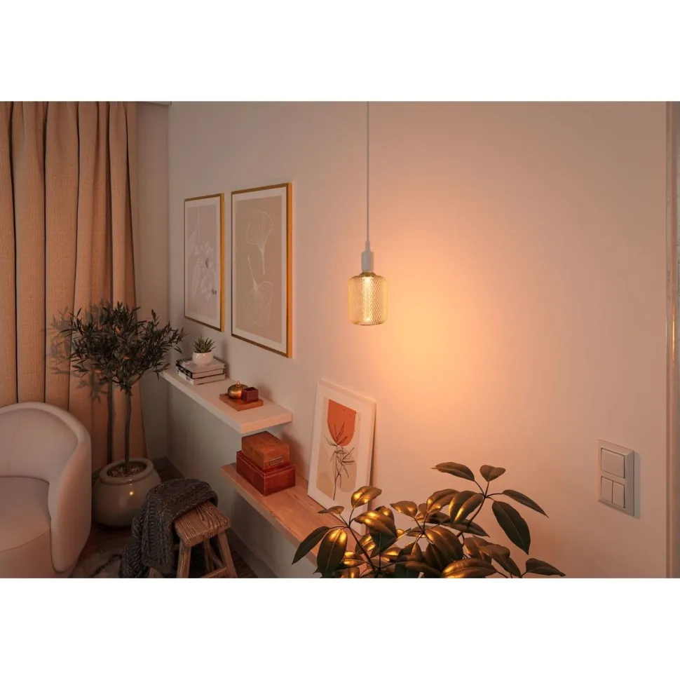 LED-lamppu Paulmann Metallic Glow Illuminant Zyl, E27, Spiral, 200lm, 4.2W, 1800K, messinki