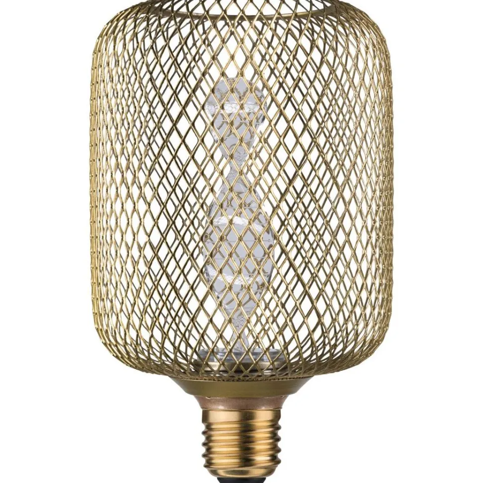 LED-lamppu Paulmann Metallic Glow Illuminant Zyl, E27, Helix, 130lm, 3.5W, 1800K, messinki
