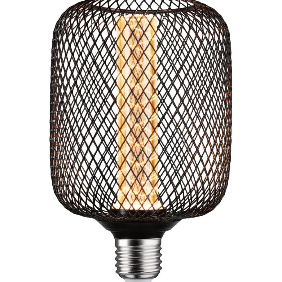 LED-lamppu Paulmann Metallic Glow Illuminant Zyl, E27, Spiral, 200lm, 4.2W, 1800K, musta