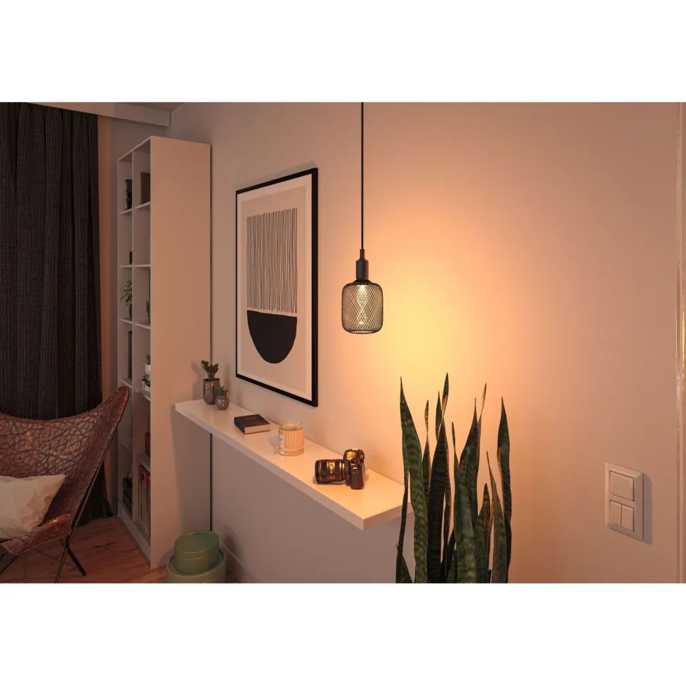 LED-lamppu Paulmann Metallic Glow Illuminant Zyl, E27, Helix ,110lm, 3.5W, 1800K, musta