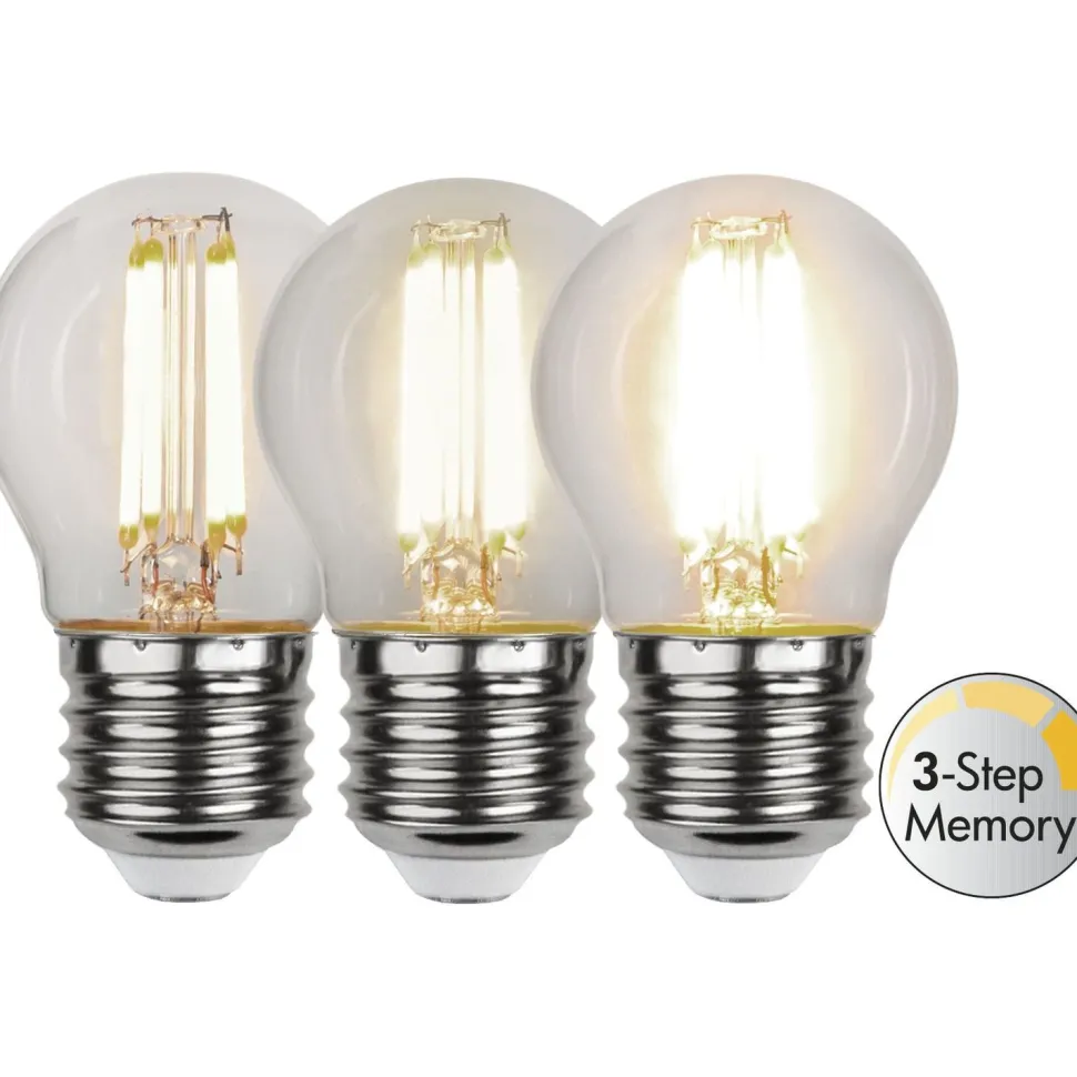 LED-lamppu Star Trading Clear Filament 3-step 354-92-1, Ø45x78mm, E27, G45, 4.2W, 3000K