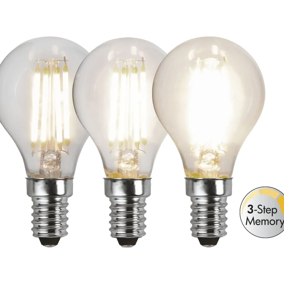 LED-lamppu Star Trading Clear Filament 3-step 354-91-1, Ø45x83mm, E14, P45, 4.2W, 3000K