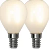 LED-lamppu Star Trading Frosted Filament 339-08, Ø45x80, E14, P45, 1.4W, 2700K, 150lm, 2kpl