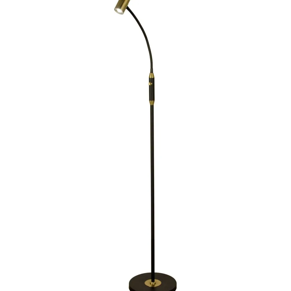 LED-lattiavalaisin Aneta Lighting Gusto himmennettävä musta/mattamessinki