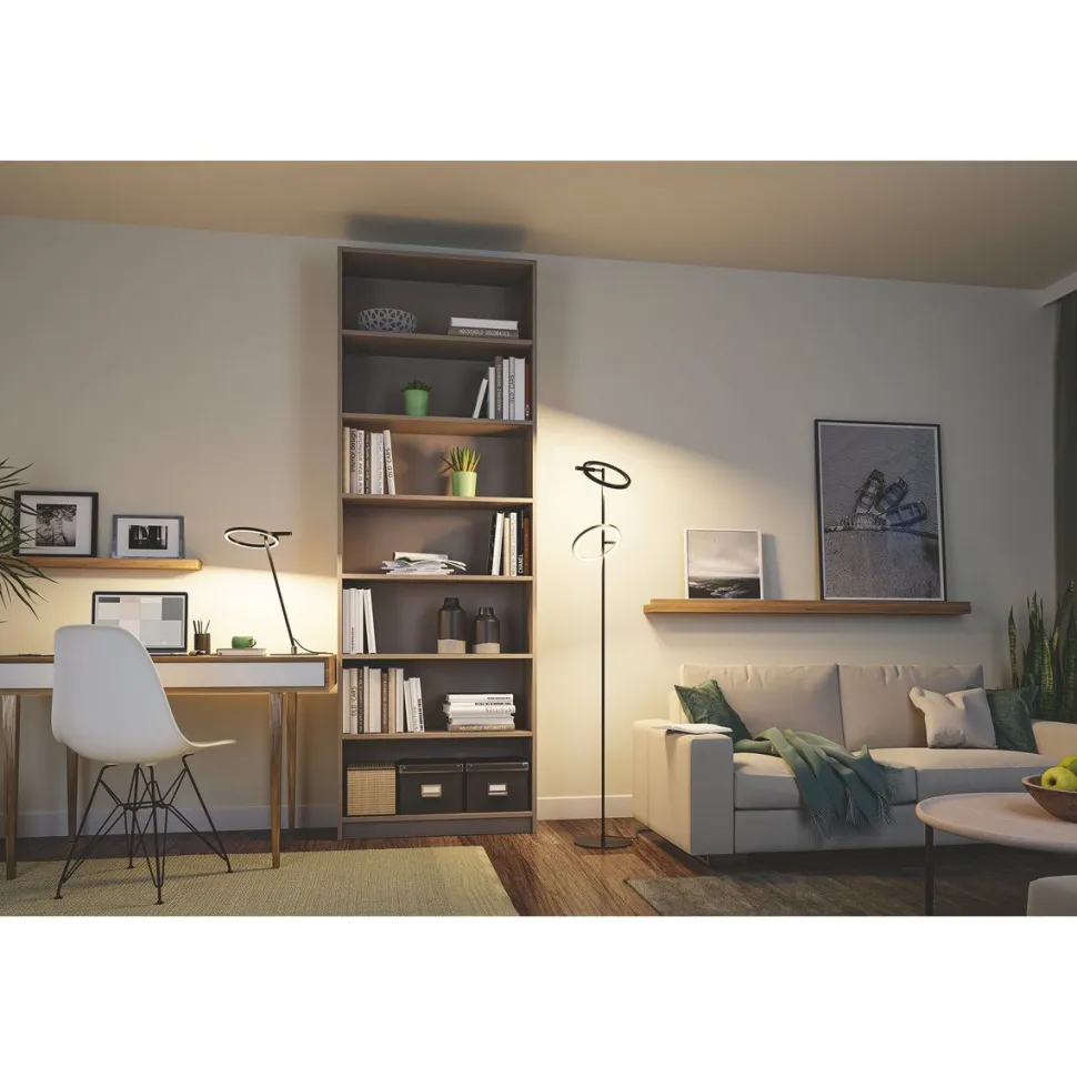 LED-lattiavalaisin Paulmann Odila, 150cm, 2x1200lm, 2x10.4W, säädettävä värilämpötila, mattamusta/kromi