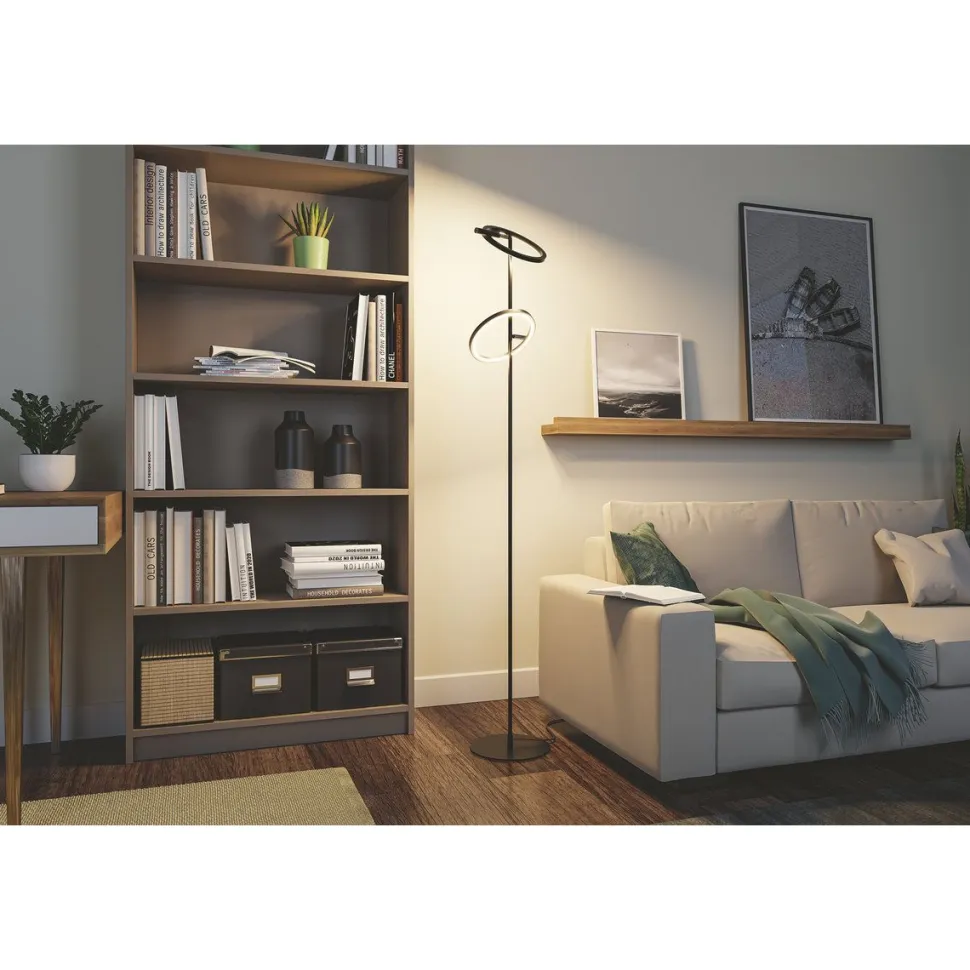 LED-lattiavalaisin Paulmann Odila, 150cm, 2x1200lm, 2x10.4W, säädettävä värilämpötila, mattamusta/kromi