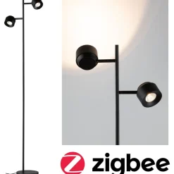 LED-lattiavalaisin Paulmann Puric Pane, Smart Home Zigbee 3.0, 2700K, musta