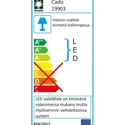 LED-lattiavalaisin Aneta Lighting Cadiz Up-Light musta
