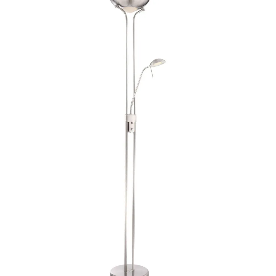 LED-lattiavalaisin Globo Leonas 180cm, lukuvalolla, mattamusta/messinki