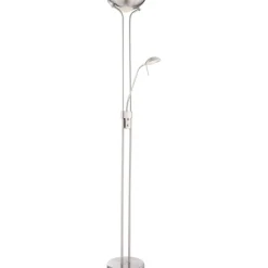 LED-lattiavalaisin Globo Leonas 180cm, lukuvalolla, mattamusta/messinki