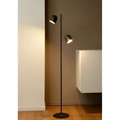 LED-lattiavalaisin Lucide Skanska 141cm, 3000K, himmennettävä, musta