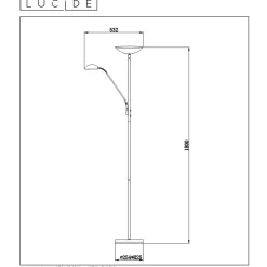 LED-lattiavalaisin Lucide Zenith Ø24,5x180cm 20W himmennettävä musta