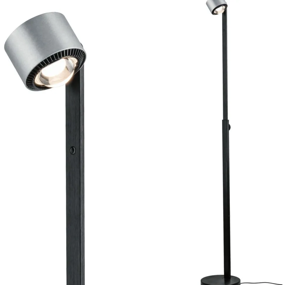 LED-lattiavalaisin Paulmann Aldan, 2700K, musta/harjattu alumiini