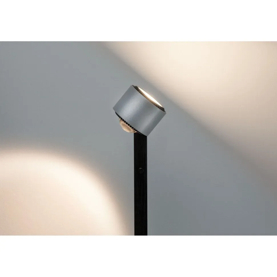 LED-lattiavalaisin Paulmann Aldan, 2700K, musta/harjattu alumiini