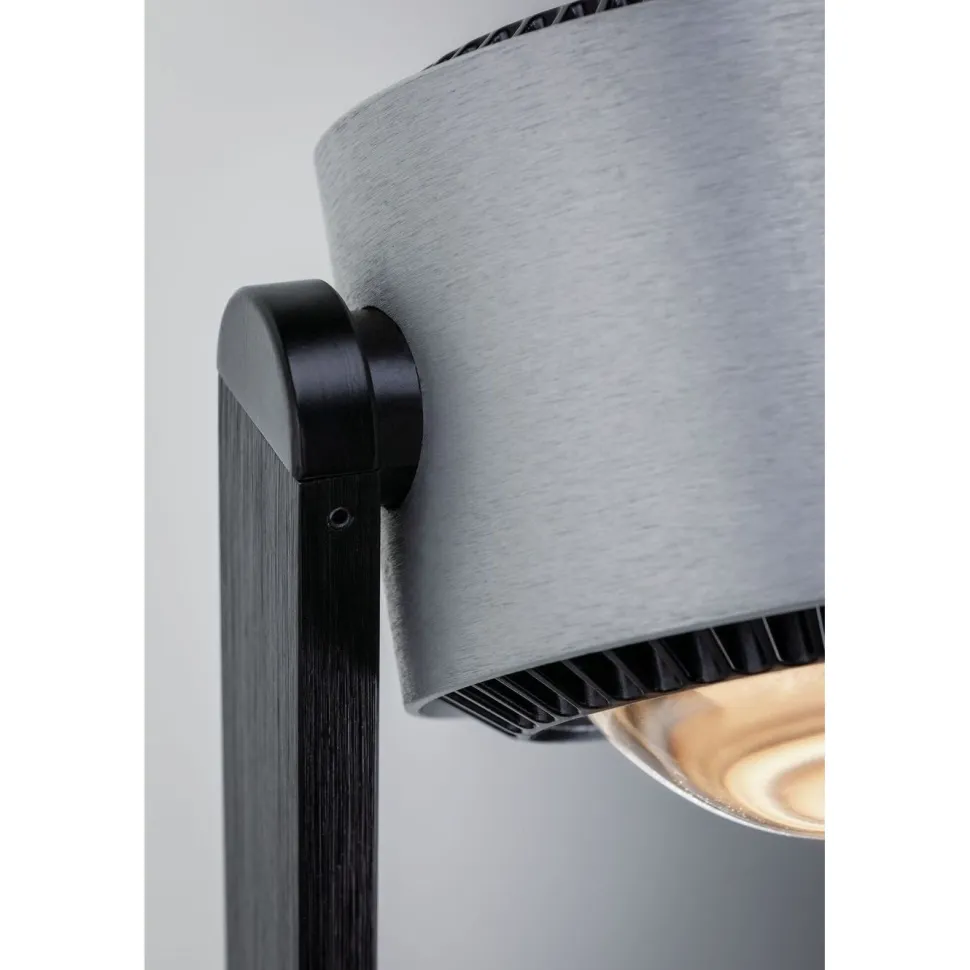 LED-lattiavalaisin Paulmann Aldan, 2700K, musta/harjattu alumiini