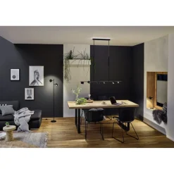 LED-lattiavalaisin Paulmann Puric Pane, 2700K, himmennettävä, musta